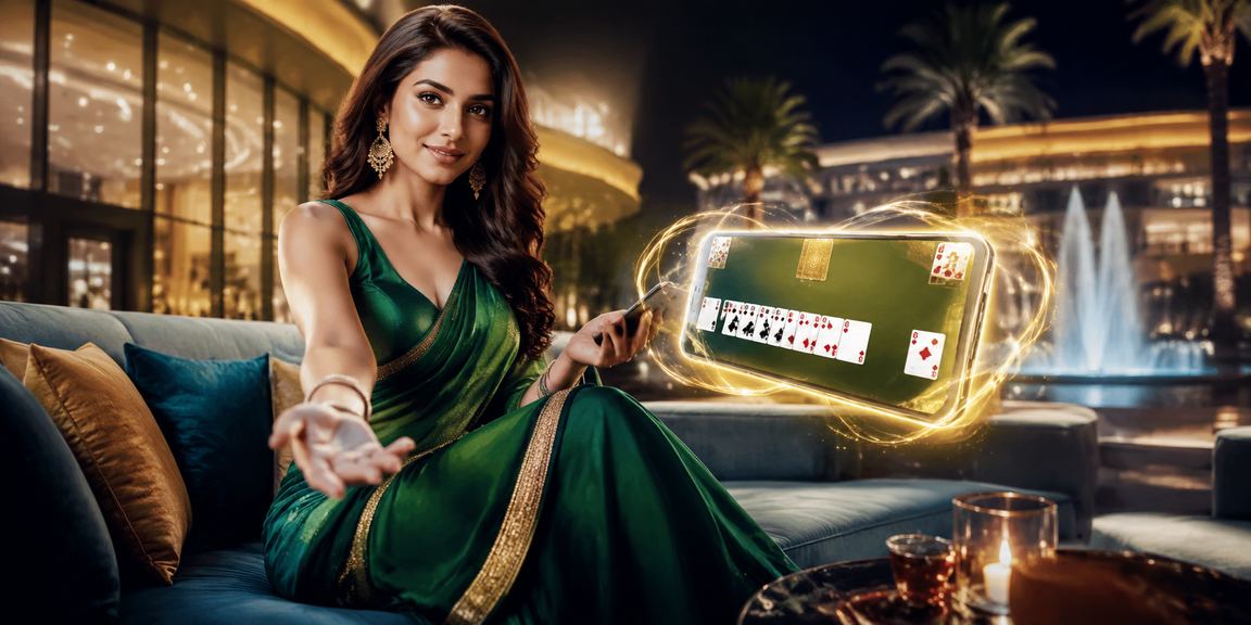 Indian woman logging into online betting platform
