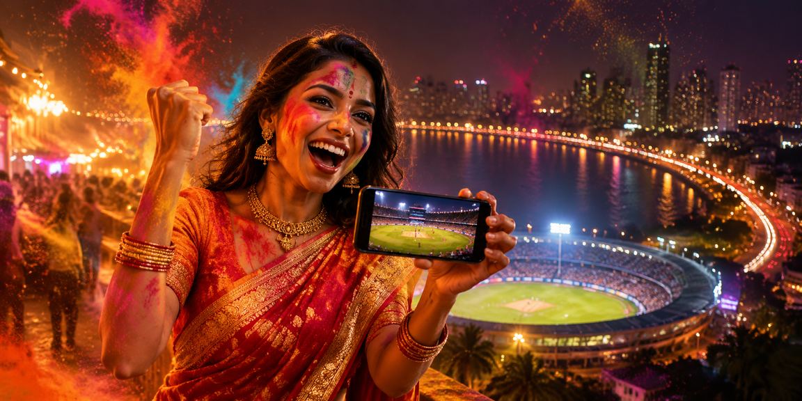 Mumbai Bandra sports betting atmosphere with traditional sarees